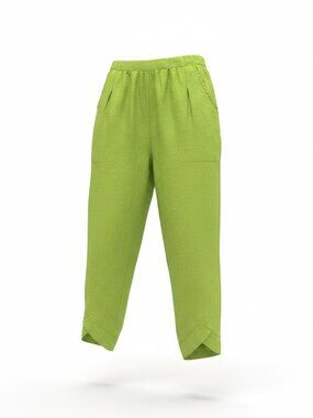 Transparente Chartreuse Green Linen Pants